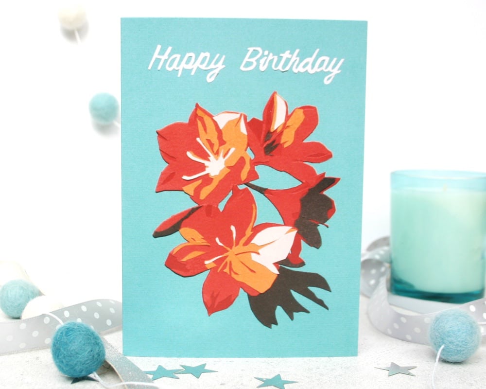 Crocus Flowers Birthday Card