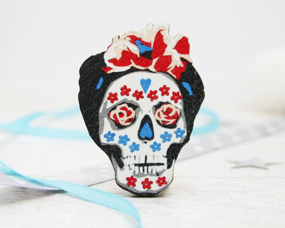 Mexican Day of the Dead Pin Badge