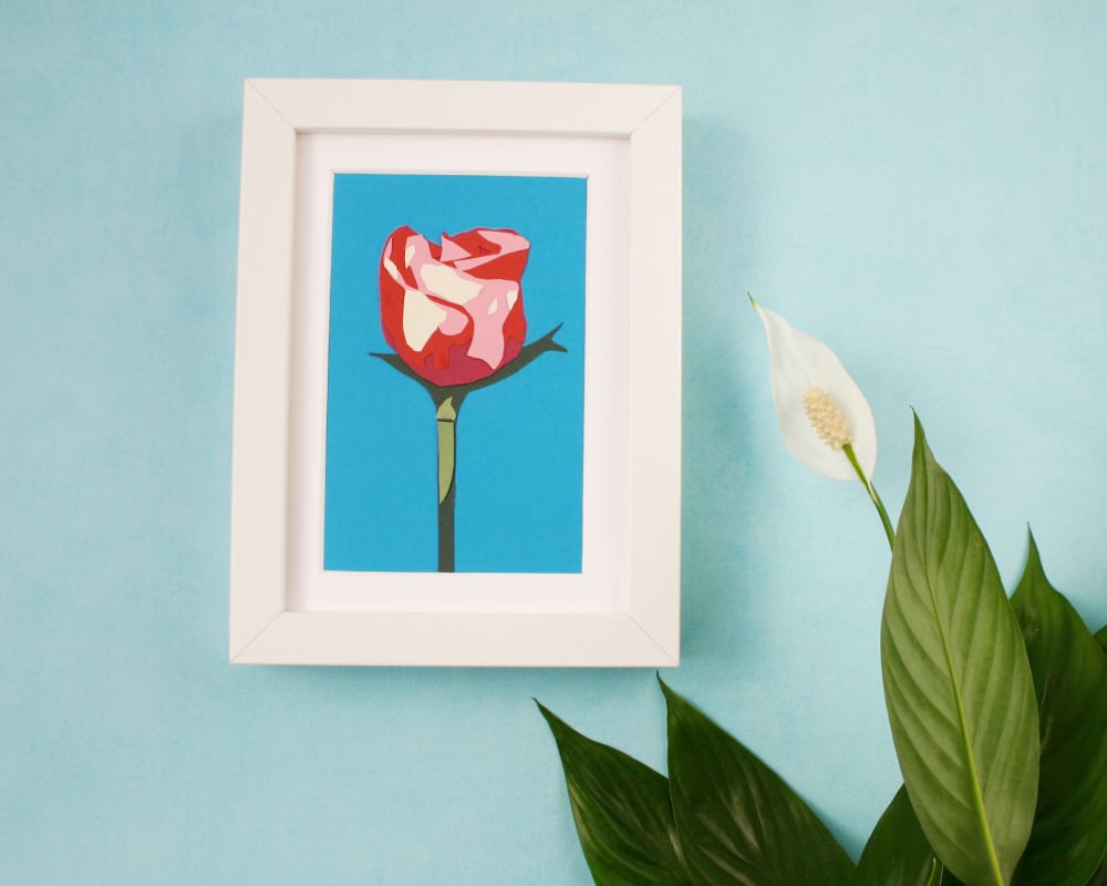 Single Red Rose Wall Art
