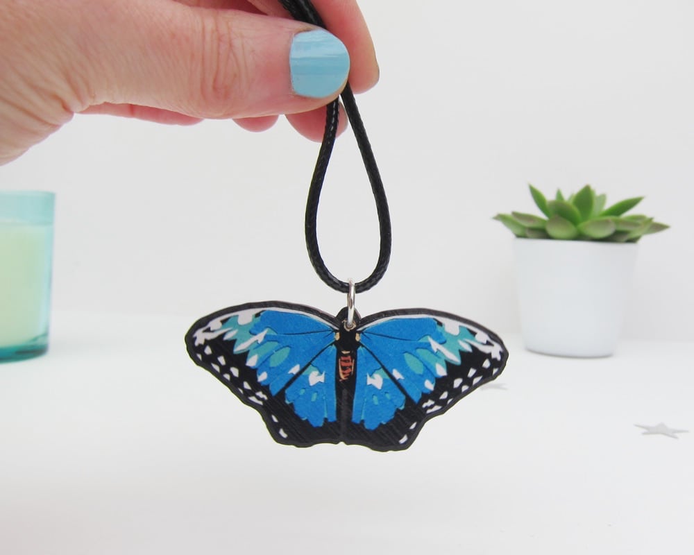 Wooden Butterfly Necklace UK